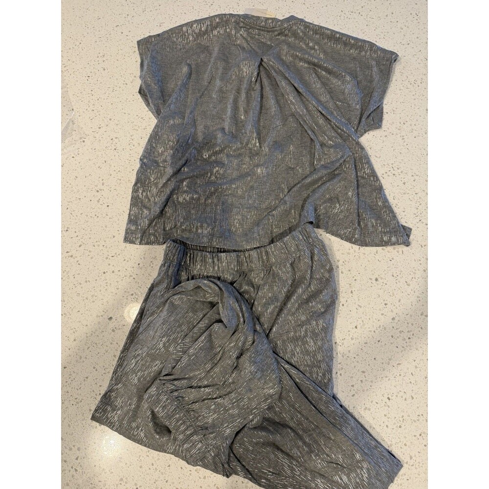 Elan Silver Metallic Short Sleeve T-shirt Jumpsuit S - Malia - Picture 6 of 7